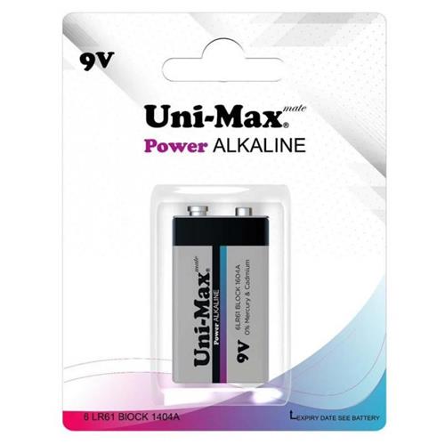 بسته 12 عددی باتری آلکالاین  9 ولت کتابی UNIMAX