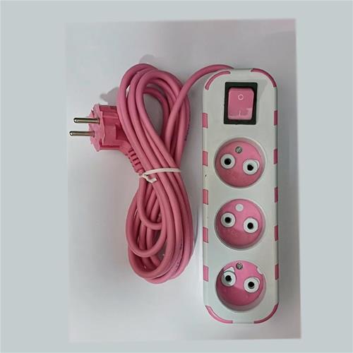 سه پریز سه متری کلیددار رنگی