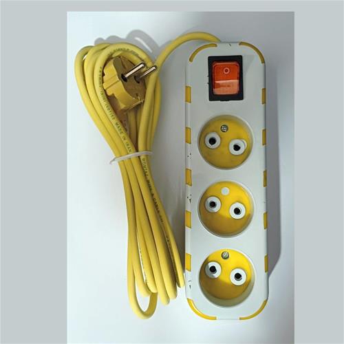 سه پریز سه متری کلیددار رنگی